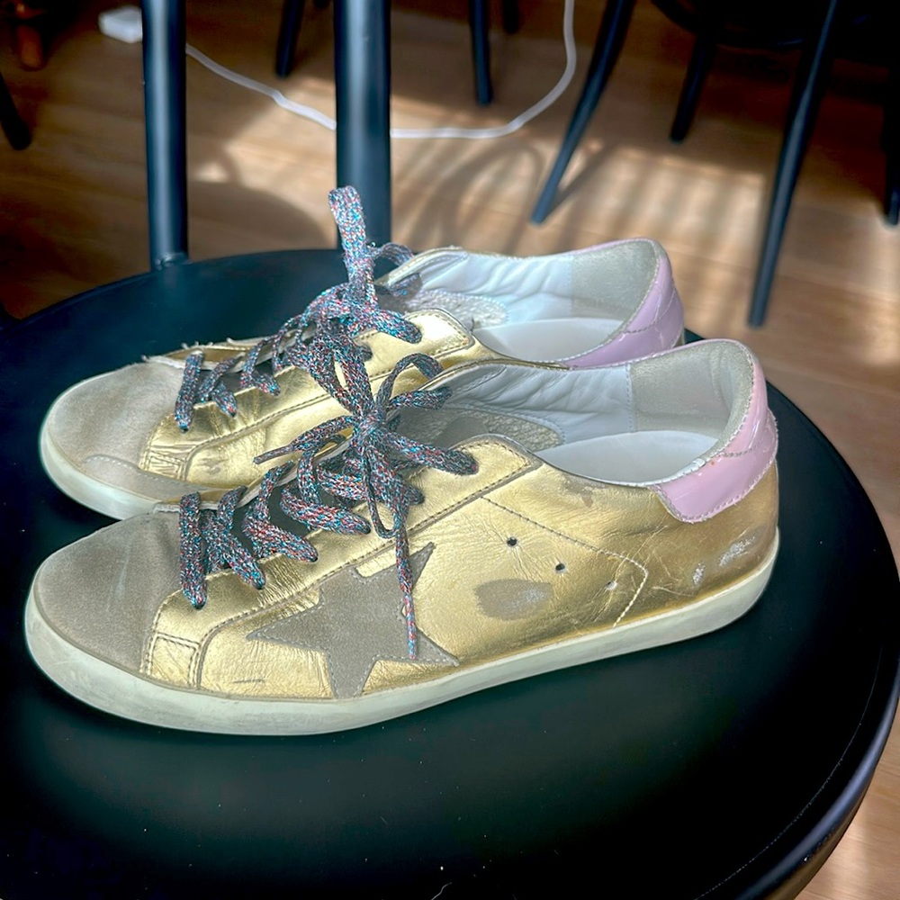 Gold Golden Goose sneakers